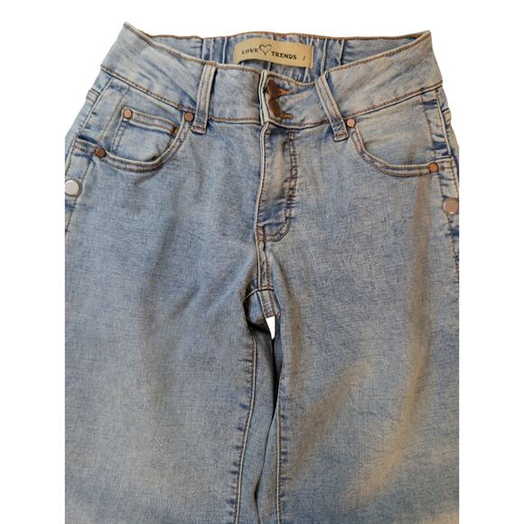 Women's Side Snap Jeans Size 1 Wide Leg Raw Hem Basketball Sports Y2K - Picture 2 of 9